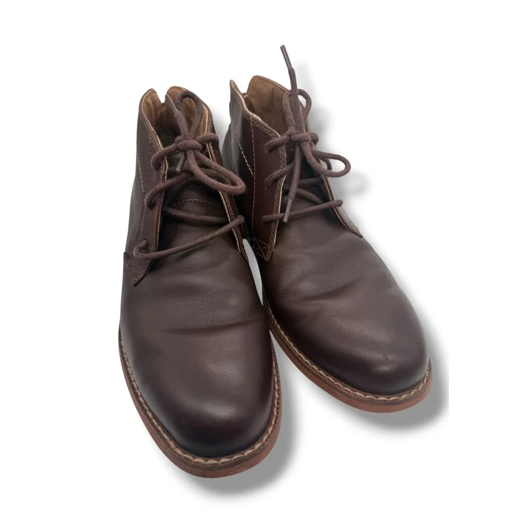 Florsheim Men's Brown Leather Chukka Boots Size 7.5 Lace-Up Ankle Boots